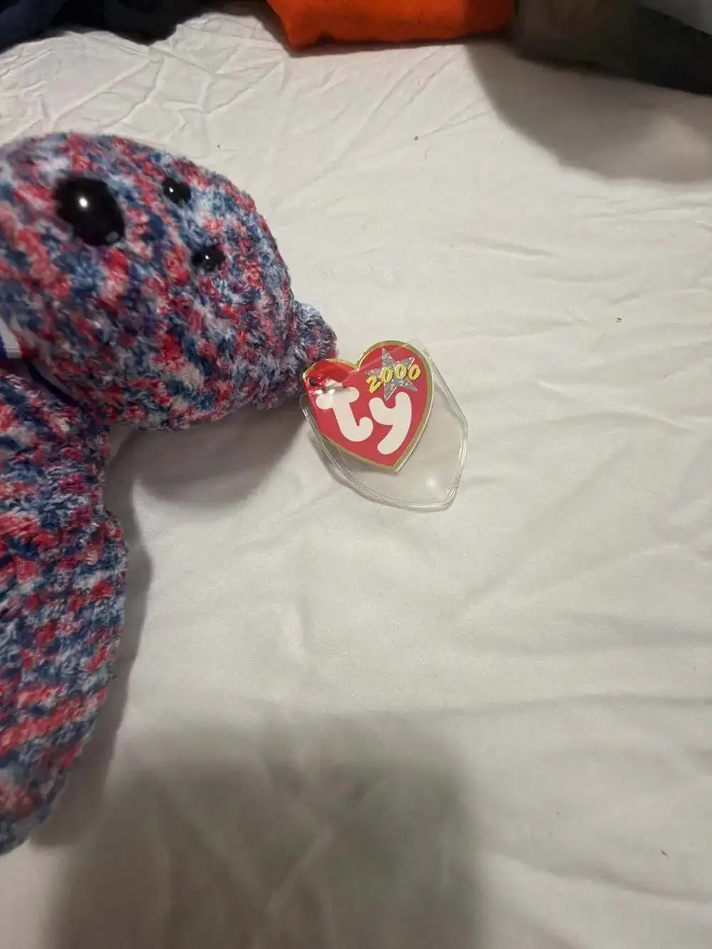 Ty Beanie Baby USA Bear 2000 Red White and Blue Plush
